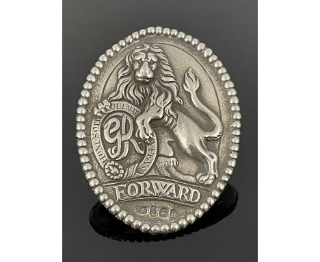 A George III hallmarked silver shoulder belt plate of oval form with bead edge, for the London and Westminster Light Horse Vo