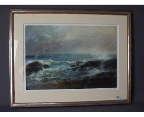 James Bartholomew RSMA - A limited edition print, seascape, titled verso Neist Point Skye, signed and numbered 14/95 in penci