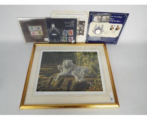A limited edition print after Stephen Grayford depicting a tiger and cubs, signed and numbered 2837/4950 in pencil by the art