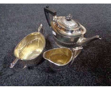 A three piece plated tea service 