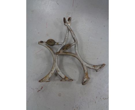 A set of Victorian cast iron bench ends 