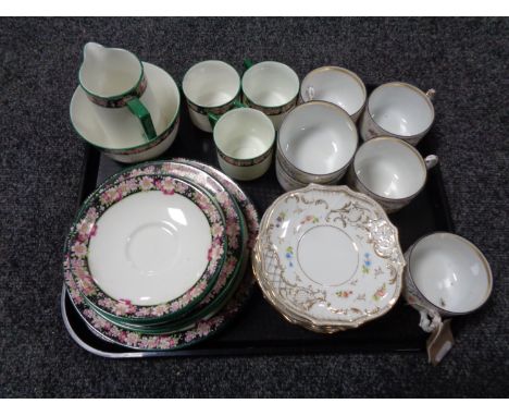 A tray of part Royal Doulton tea service, six continental china etc 