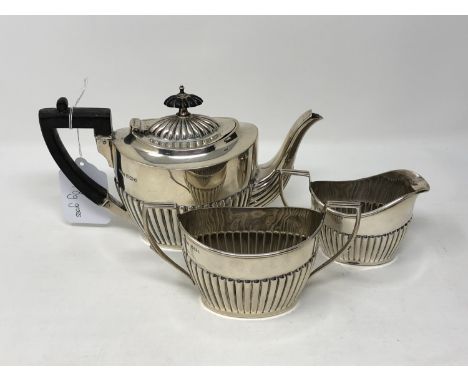 A silver three piece tea service, Birmingham marks  CONDITION REPORT: 348g gross. 