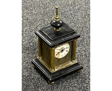 A nineteenth century continental carriage clock on slate base 