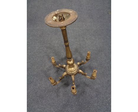 A gilt wood six-way light fitting  