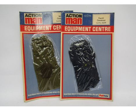 Two vintage carded Action Man outfits - French Greatcoat and British Greatcoat 