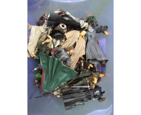 A box of Lord of the Rings figures 