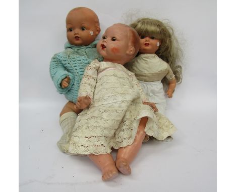Three vintage composition dolls 