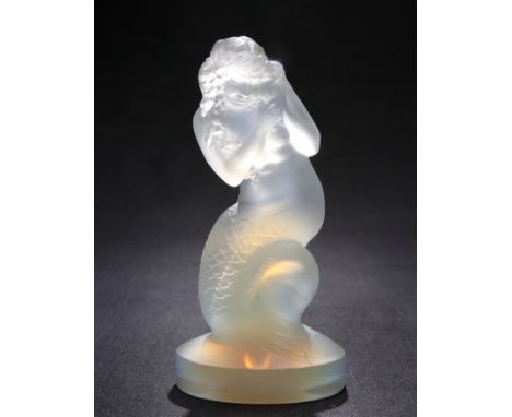 RENÉ LALIQUE (FRENCH, 1860-1945)A 'NAIADE' CAR MASCOT, DESIGNED IN 1920, clear glass, frosted and polished, engraved no. 832,