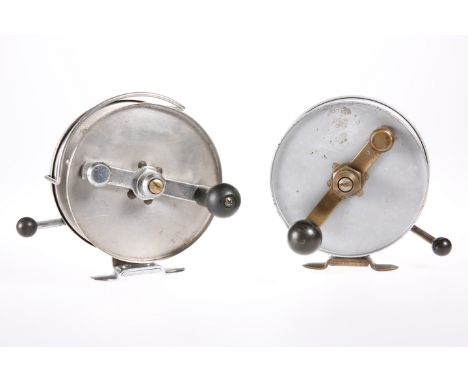 FISHING: A 6" BOAT OR GAME REEL BY S. ALLCOCK &amp; CO. LTD., REDDITCH&nbsp;with white metal body; together with A 6" REEL BY