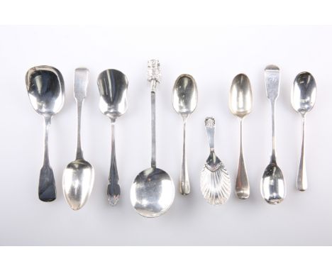 A COLLECTION OF GEORGIAN AND LATER SILVER SPOONS, including a Lincoln Imp spoon by&nbsp;Thomas Edward Holden, Birmingham 1938
