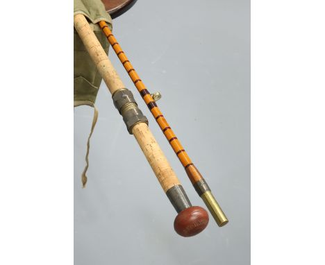 FISHING: A HARDY'S SPLIT CANE 'THE COQUET' GAME ROD, two pieces,&nbsp;with reel spanner. 8' 6",&nbsp;