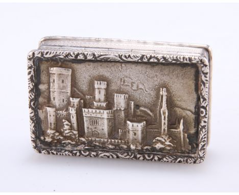 A GEORGE VI SILVER SNUFF BOX, by&nbsp;A. Wilcox, Birmingham 1937, with engine-turned sides, the hinged lid embossed with the 