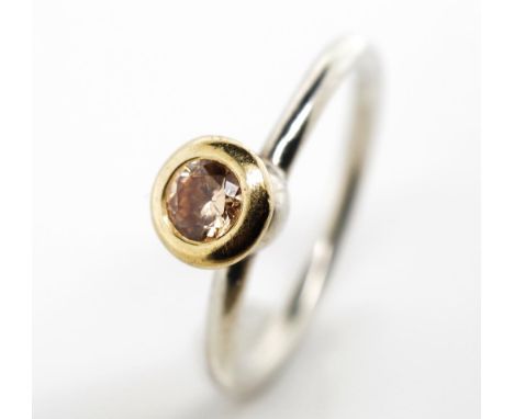 Pandora gemstone set silver ring marked ALE 925. Approx ring size R-S