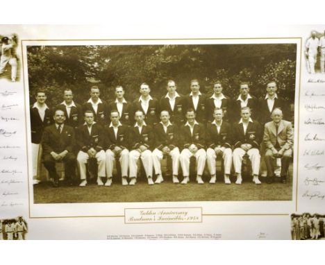 Limited edition print 1948 Bradman's Invincibles framed limited edition photographic print # 804/2000, of Golden Anniversary 