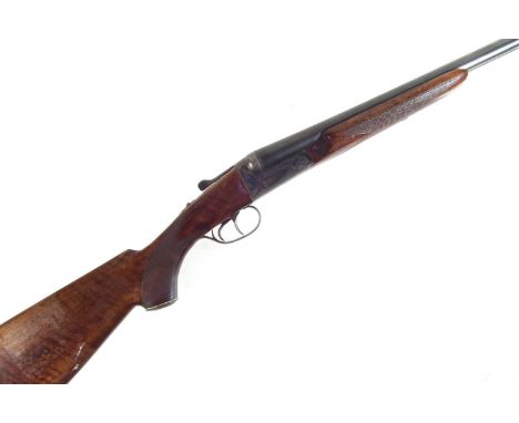 AYA 12 bore side by side shotgun, serial number 439067, with 30 inch barrels both with full choke, chequered pistol grip stoc