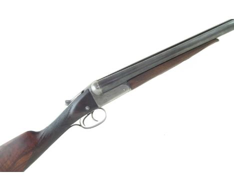 Greener 12 bore side by side boxlock shotgun, serial number 65121, Grade D15, with 28 inch barrels choked to 3/4 and 1/4, man