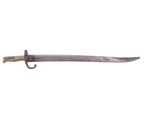 French Chassepot Mle. 1866 bayonet and scabbard, the blade dated 1868.71cm long.