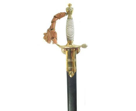 Modern replica of a 1796 pattern Infantry officer's sword and scabbard, with folding guard.97cm overall 