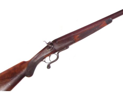 W. P. & W Skelton Warrington 8 bore single barrel rotary lever wild fowling shotgun, black powder proof, serial number 24271,