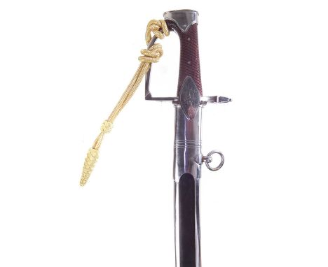 Modern replica of a 1794 Light Dragoon sabre and scabbard, with Prince of Wales feathers.107cm long 