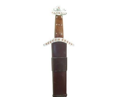 Modern replica of a Saxon Housecarls sword and scabbard, in the style of an 11th century original.