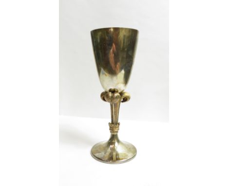 A Stuart Devlin silver commemorative limited edition Franklin Mint goblet for the Royal Wedding of the Prince of Wales, Londo