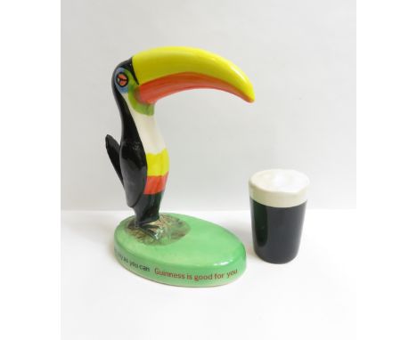 A Guinness Carlton Ware model of a toucan, with detachable Guinness glass