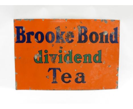 An enamel Brooke Bond Dividend Tea sign, 76cm x 51cm