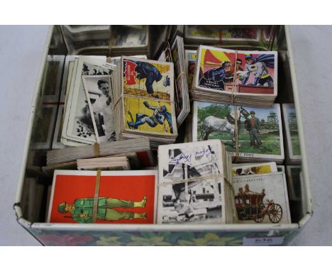 A box of various collectors cards, to include Anglo-American Chewing Gum Ltd a series of 36 The Horse, National Periodical Ba