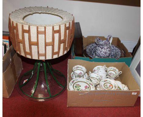 A collection of various items, to include a Crescent China floral decorated part tea service, a wash-jug and bowl, glass tabl