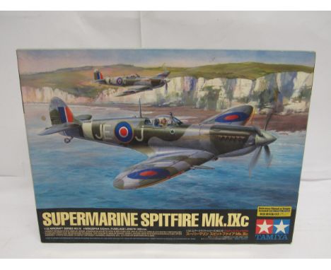 A Tamiya 1:32 scale Aircraft Series 60319 Supermarine Spitfire Mk.IXc plastic model kit (contents unchecked but appearing lar