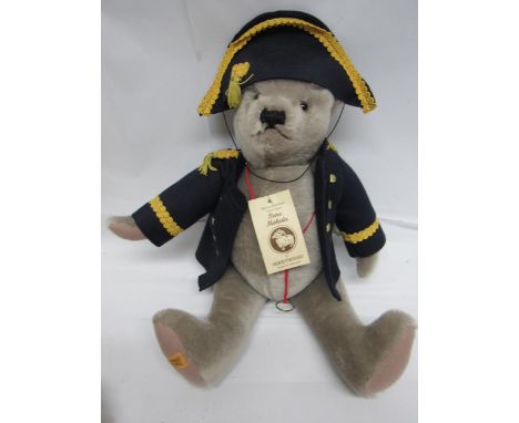 A Merrythought limited edition Sea Captain articulated grey mohair teddy bear with plastic eyes, stitched nose and mouth, pap