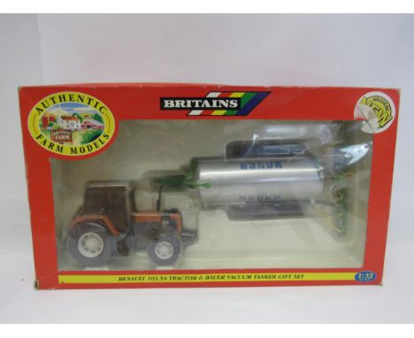 A boxed Britains 1:32 scale 09674 Renault 103.54 tractor &amp; Bauer vacuum tanker gift set (box worn) 