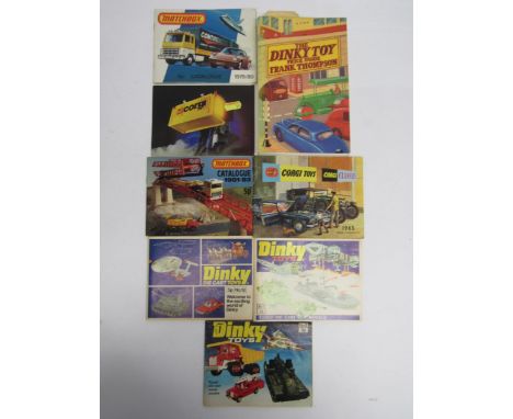 A group of diecast model vehicle catalogues to include Matchbox 1979/80 and 1981/82, Corgi 1965 and 1981 (cover torn) and Din