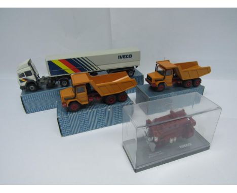 Three boxed Liebhaber Iveco diecast construction / haulage vehicles to include 2084 Conrad Iveco Turbostar tractor unit and t
