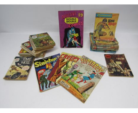 A collection of mid 20th Century comic books to include 'Detective Double Double Comics' #1 compiling Detective Comics 352, 3