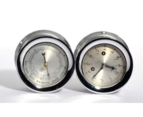 A Schatz eight day ship's bell clock and compensated barometer 