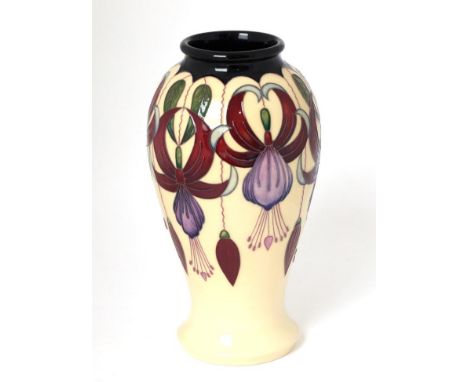 A modern Moorcroft pottery Sunshine Chandelier pattern vase by Rachel Bishop, 91/100, with painted and impressed marks, 26cm 