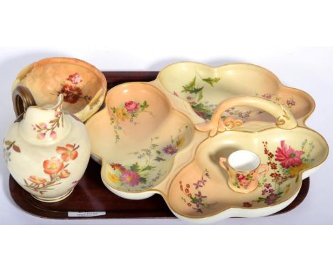 Four pieces of Royal Worcester blush ivory ground porcelain (4)