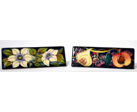 A modern Moorcroft pottery Queen's Choice name plaque, signed in gold pen by designer Emma Bossons (unboxed) and a modern Moo