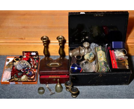 A silver christening mug, lady's and gent's wristwatches including Rolls Royce, Timex, Lords; a large quantity of costume jew