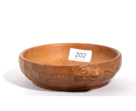 A Robert Mouseman Thompson oak bowl 