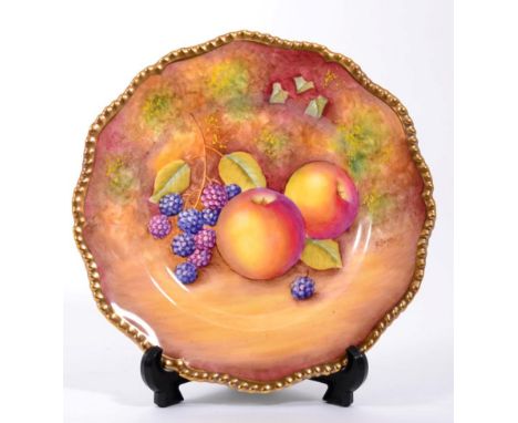 A Royal Worcester fruit painted plate signed R Price, 20cmsGood overall condition