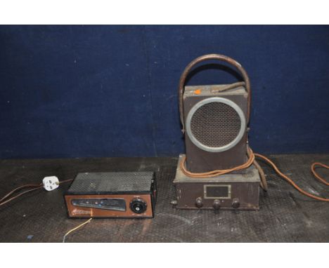TWO VINTAGE PYE VALVE RADIOS including a HFT113m