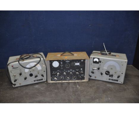 AN ADVANCE COMPONENTS VINTAGE TYPE 63 SIGNAL GENERATOR, a Type 63C Signal Generator and an Airmec Radivet Type 211 (all untes