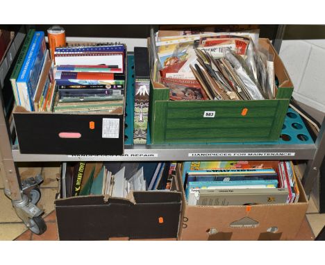 FOUR BOXES &amp; LOOSE of Books, Ephemera and Records, to include a 70th Anniversary Edition of The Hobbit in a slip case, ea
