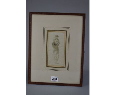 CIRCLE OF NICHOLAS POCOCK (1740-1821) A FIGURE HOLDING A CHILD, an unsigned sketch a figure holding a small child in the air,