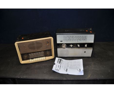 TWO VINTAGE PYE RADIOS comprising of a P224 and a PE94MBQ/LW (untested)