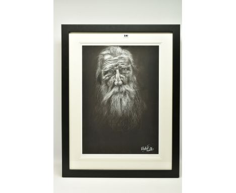 KHALID RASHID (BRITISH CONTEMPORARY) 'LONESOME', a signed limited edition print on paper, depicting a hyper realistic portrai